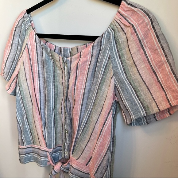 NWT DREW Pastel Rainbow Crop Blouse - Size Small - Picture 14 of 16